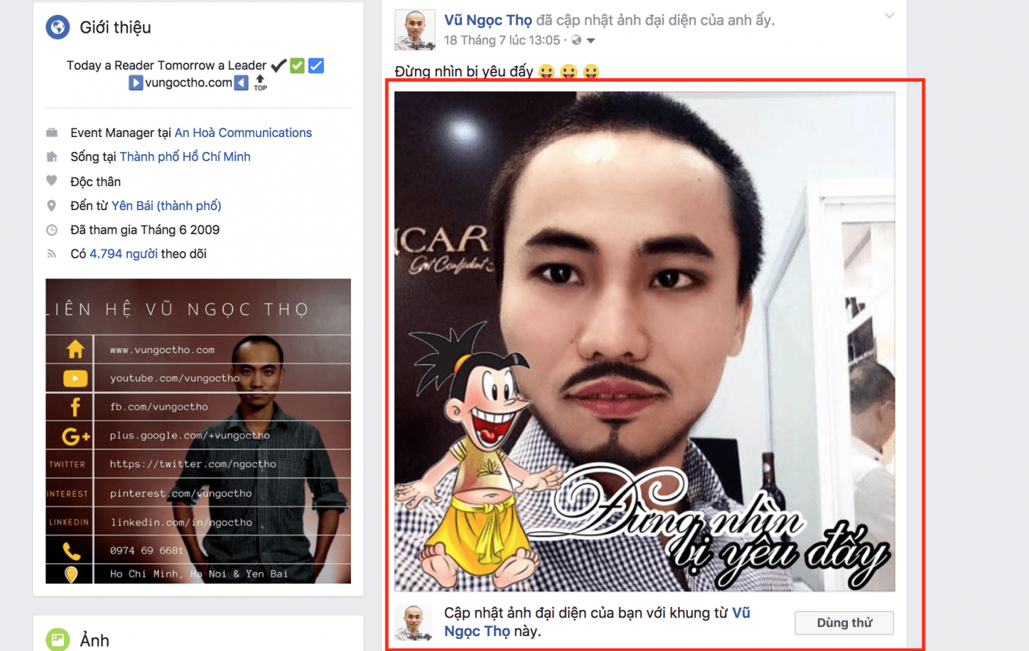 Làm thế nào để tạo khung hình hiệu ứng máy ảnh trên facebook 1 Khung hình trên facebook